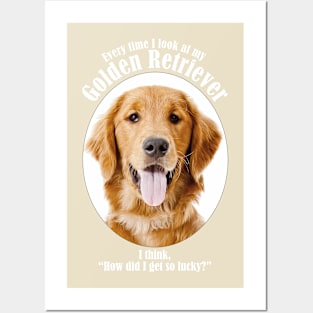 Lucky Golden Retriever Posters and Art